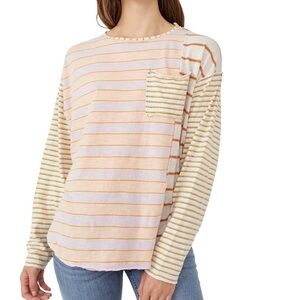 Free People We The Free Stripey Prep Cotton Top In Pastel Combo